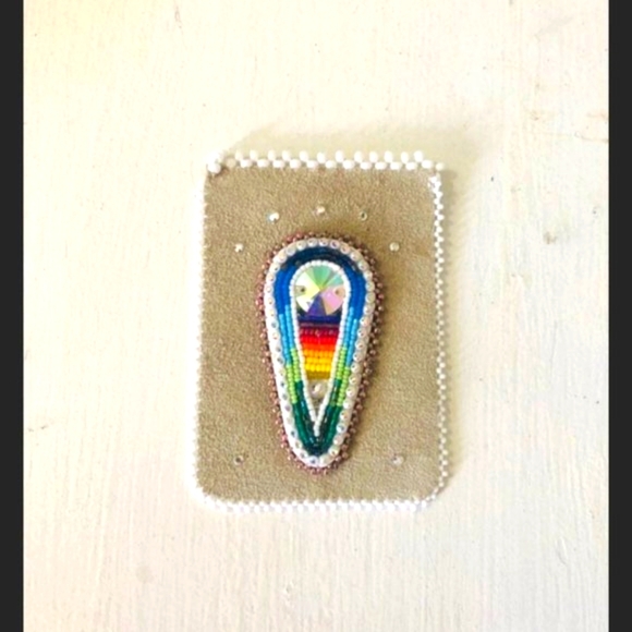 βοΈSOLDβοΈ β¨π Native Beaded Leather Card Holder Case - Picture 5 of 5